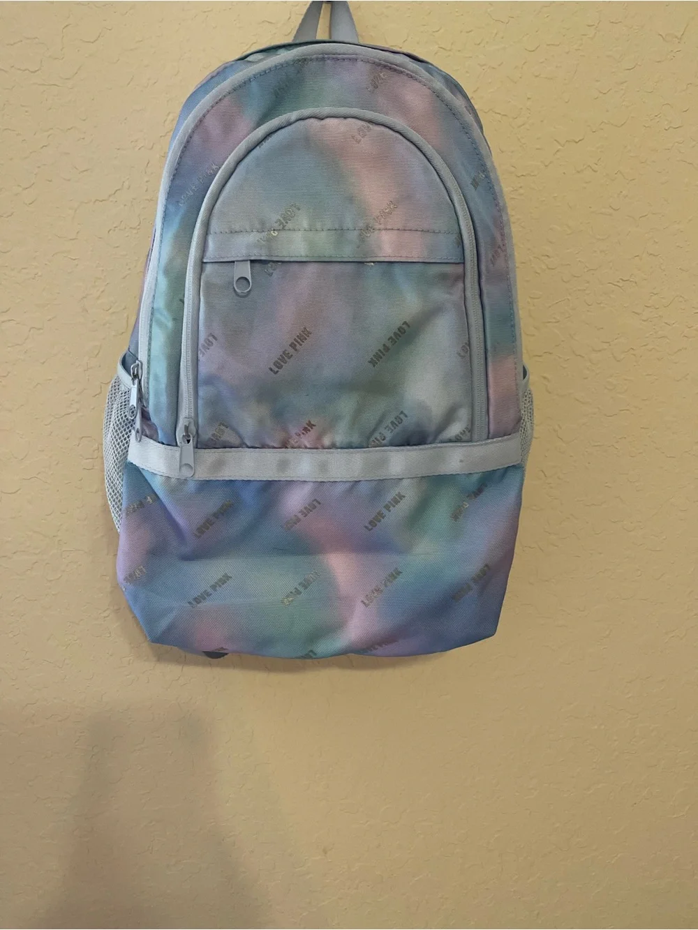 PINK Victoria's Secret Pastel Tie-Dye Backpack in Pink & Blue